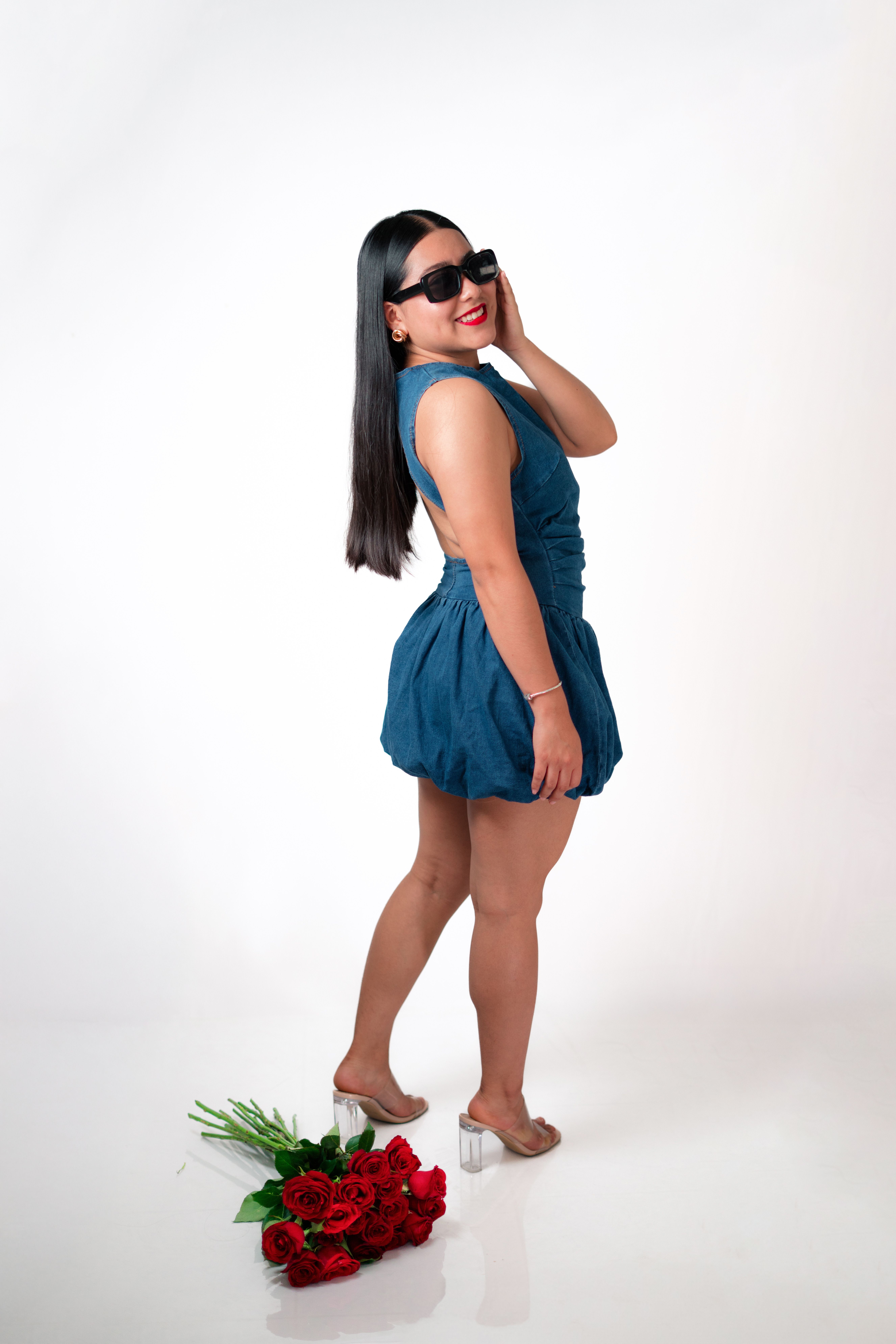 blue dress and red heels Navy Dress Royal Blue Dress With Pink Shoes Blue Dress Pink Heels Royal Blue  Red Dress
