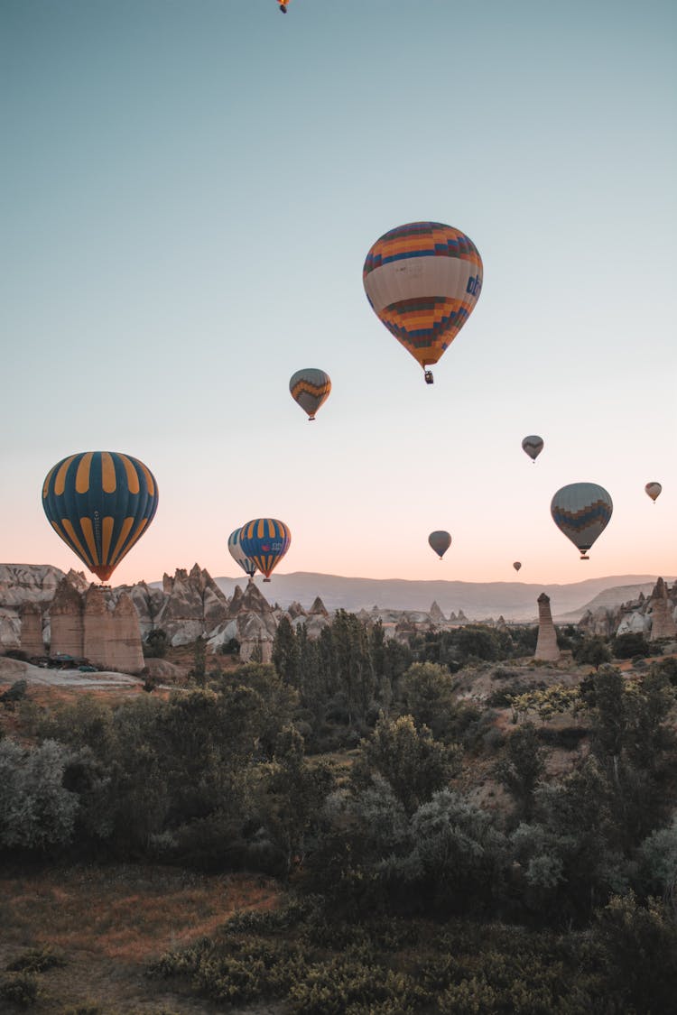 Flying Hot Air Balloons