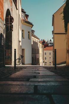 Stunning street view showcasing the architecture of Zittau, Germany, under a clear daytime sky.