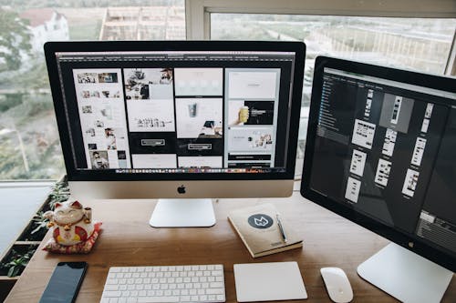 Bàn Phím Imac Màu Bạc Và Bàn Phím Ma Thuật Có Chuột Bật