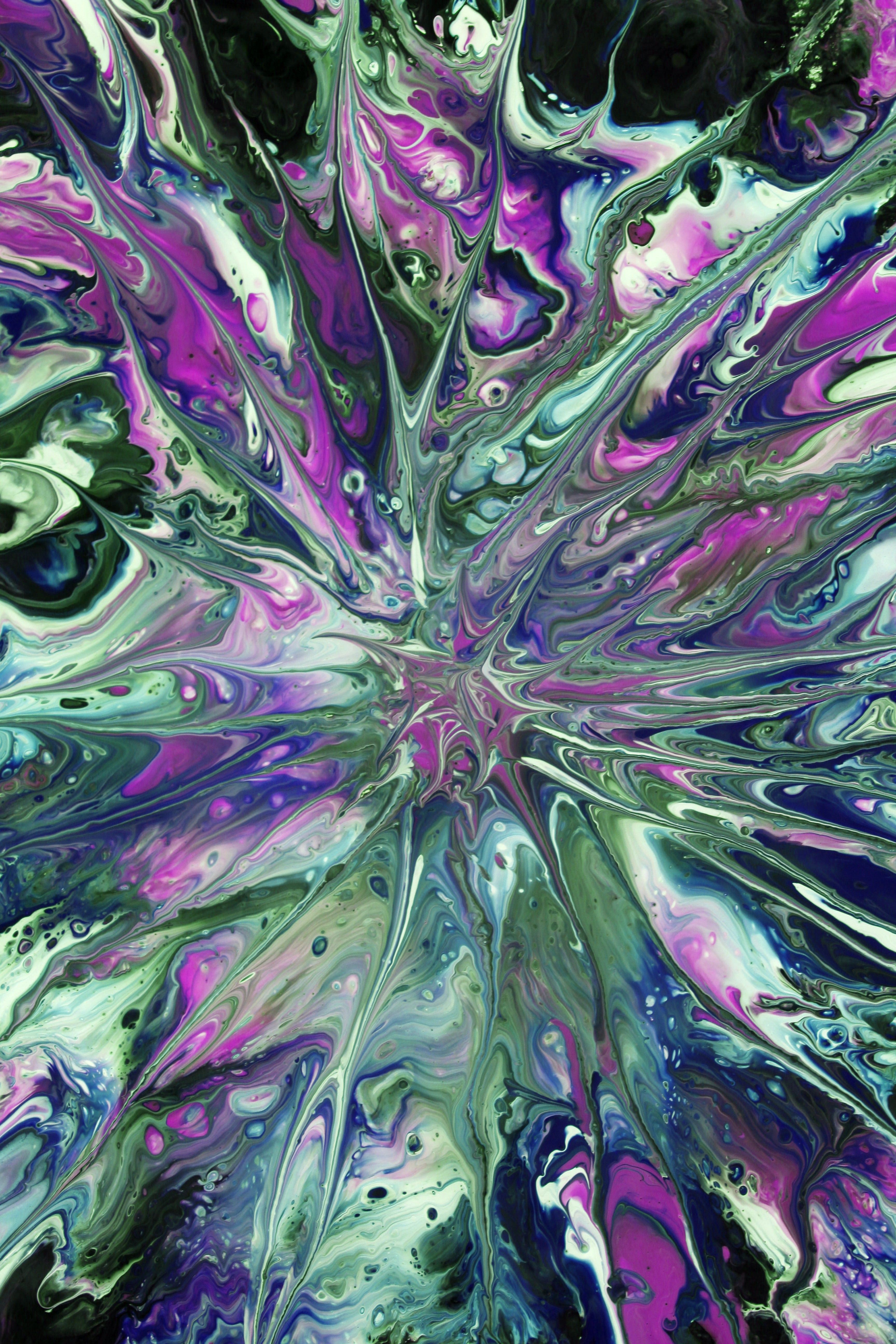 Vibrant Abstract Acrylic Paint Swirl · Free Stock Photo