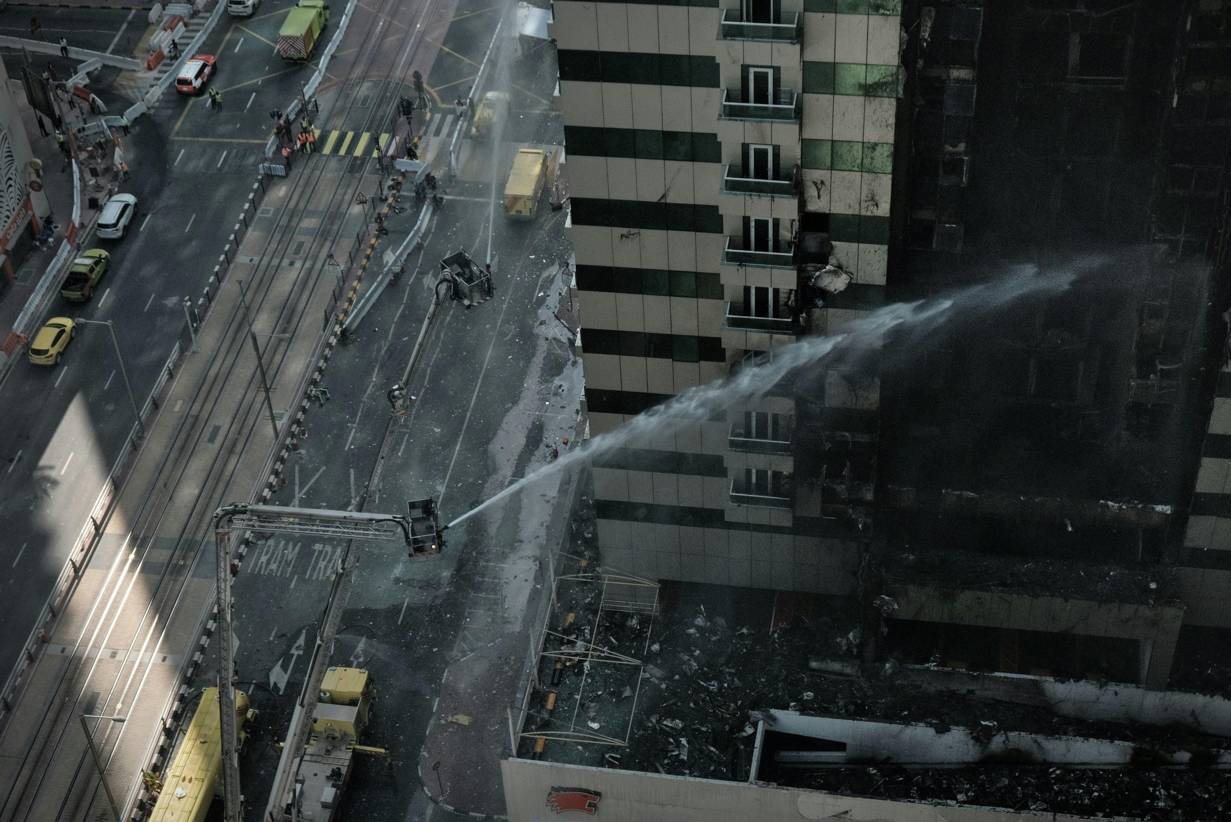 High-Rise Building Firefighting Operation in City · Free Stock Photo