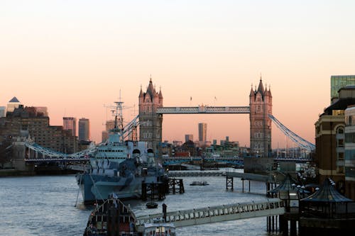 A Navy Ship on the River