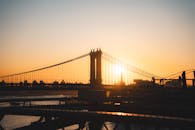Golden Sunrise Over Manhattan Bridge