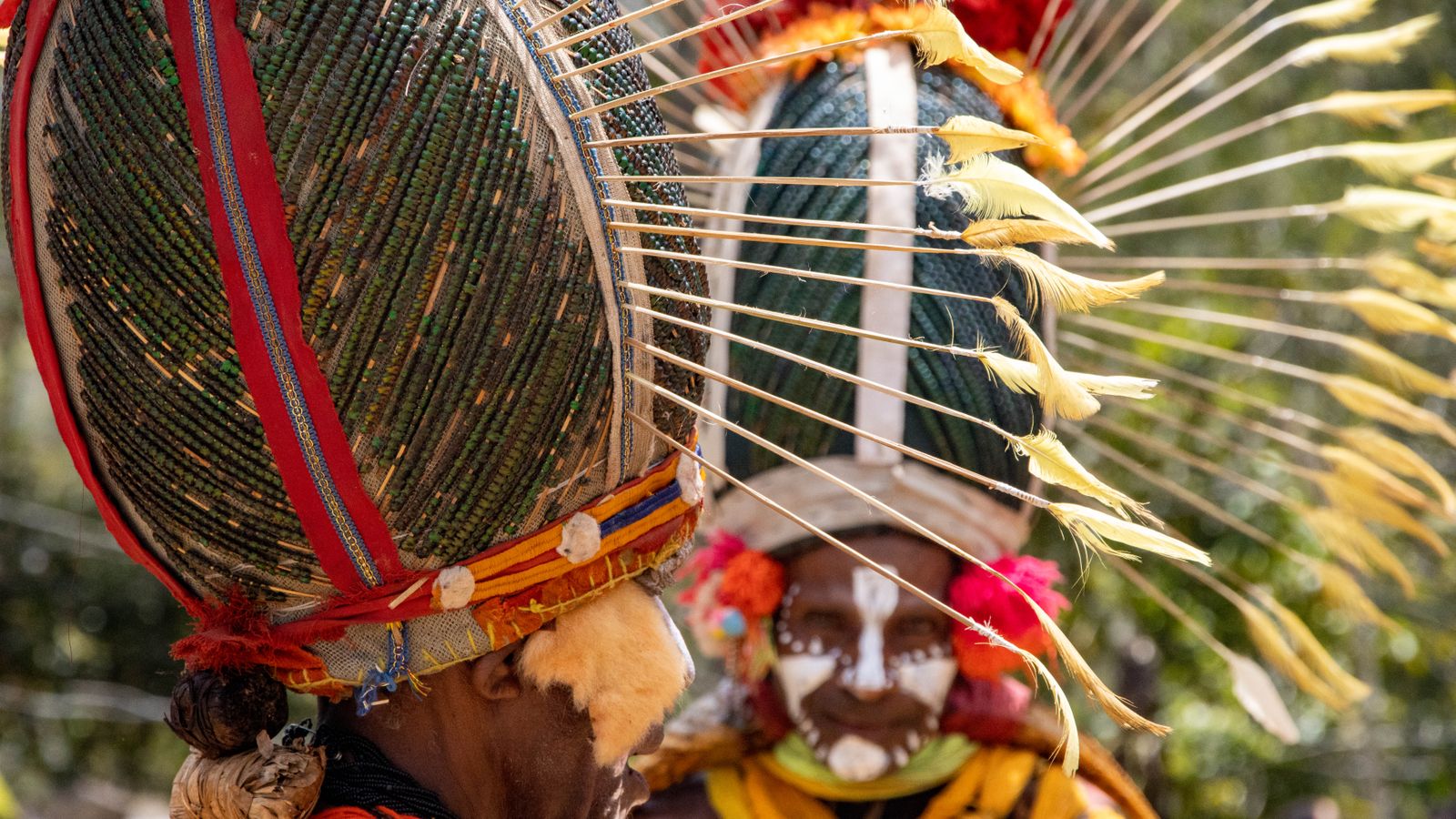 Traditional sing sing dancers in papua new guinea, Guinea-Bissau