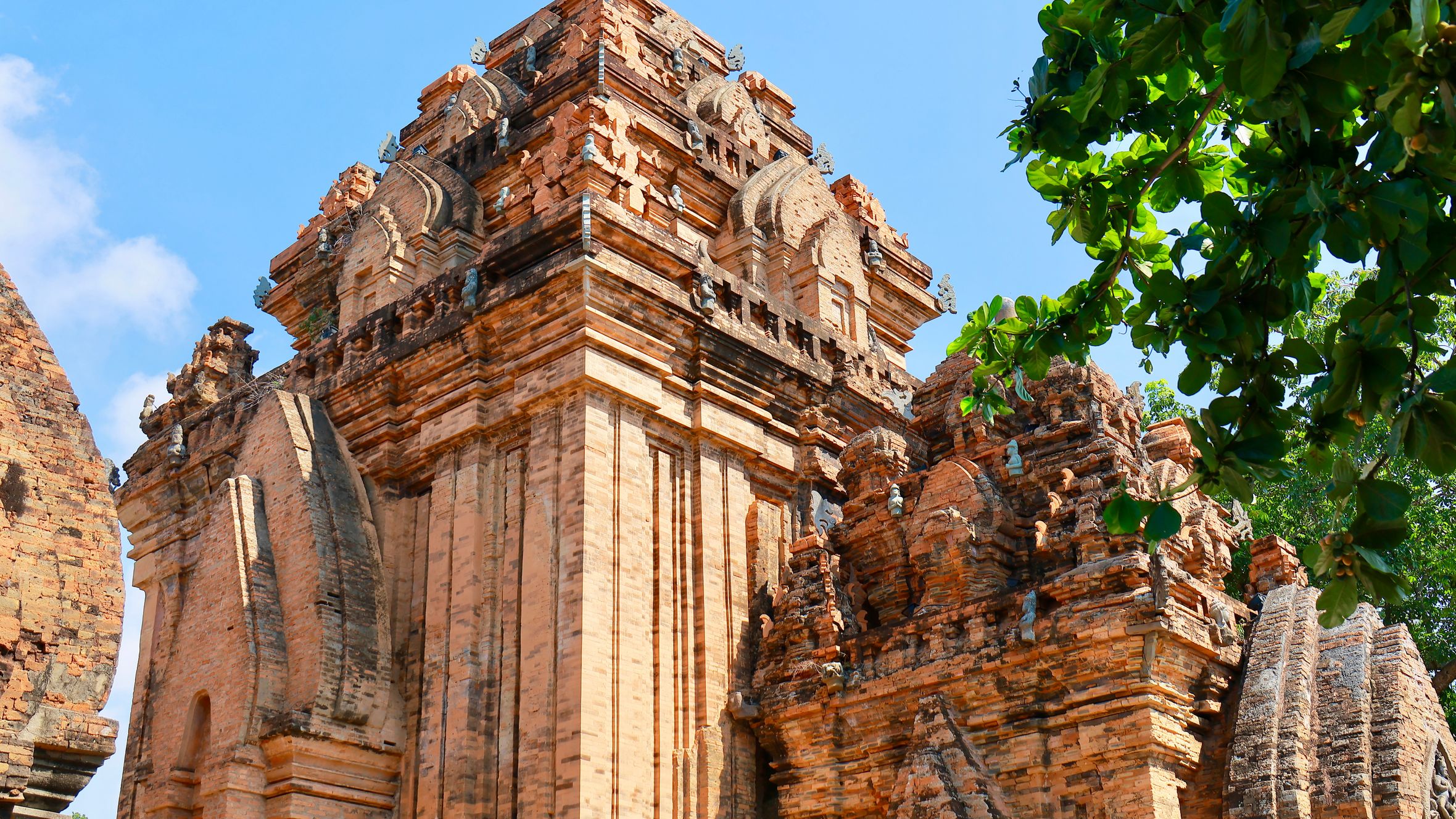 Explore the intricate details of ancient Cham architecture at Po Nagar Towers in Vietnam.