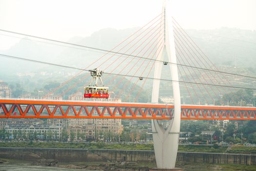 Futuristisches Fluss & Brücke – Friedliches Cyberpunk-Motiv