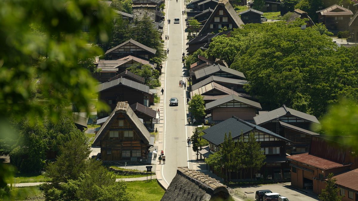 Mountain valley Toyama prefecture Japan