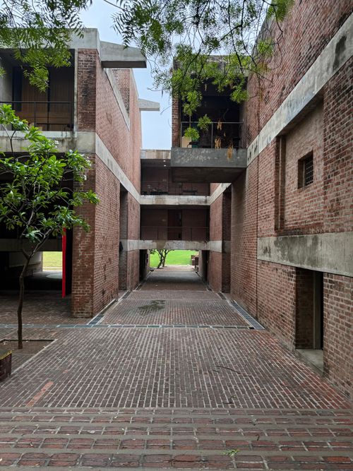 Free Stunning view of the distinctive brick architecture at IIM Ahmedabad in Gujarat, India. Stock Photo