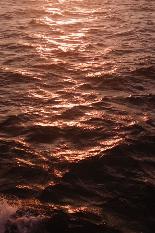 Golden Sunset Reflections Over Ocean Waves · Free Stock Photo