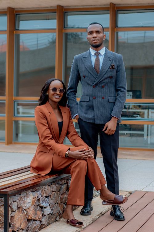 Free Confident business professionals in stylish suits posing outdoors. Stock Photo