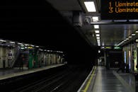 London Underground Tube Platform at Night