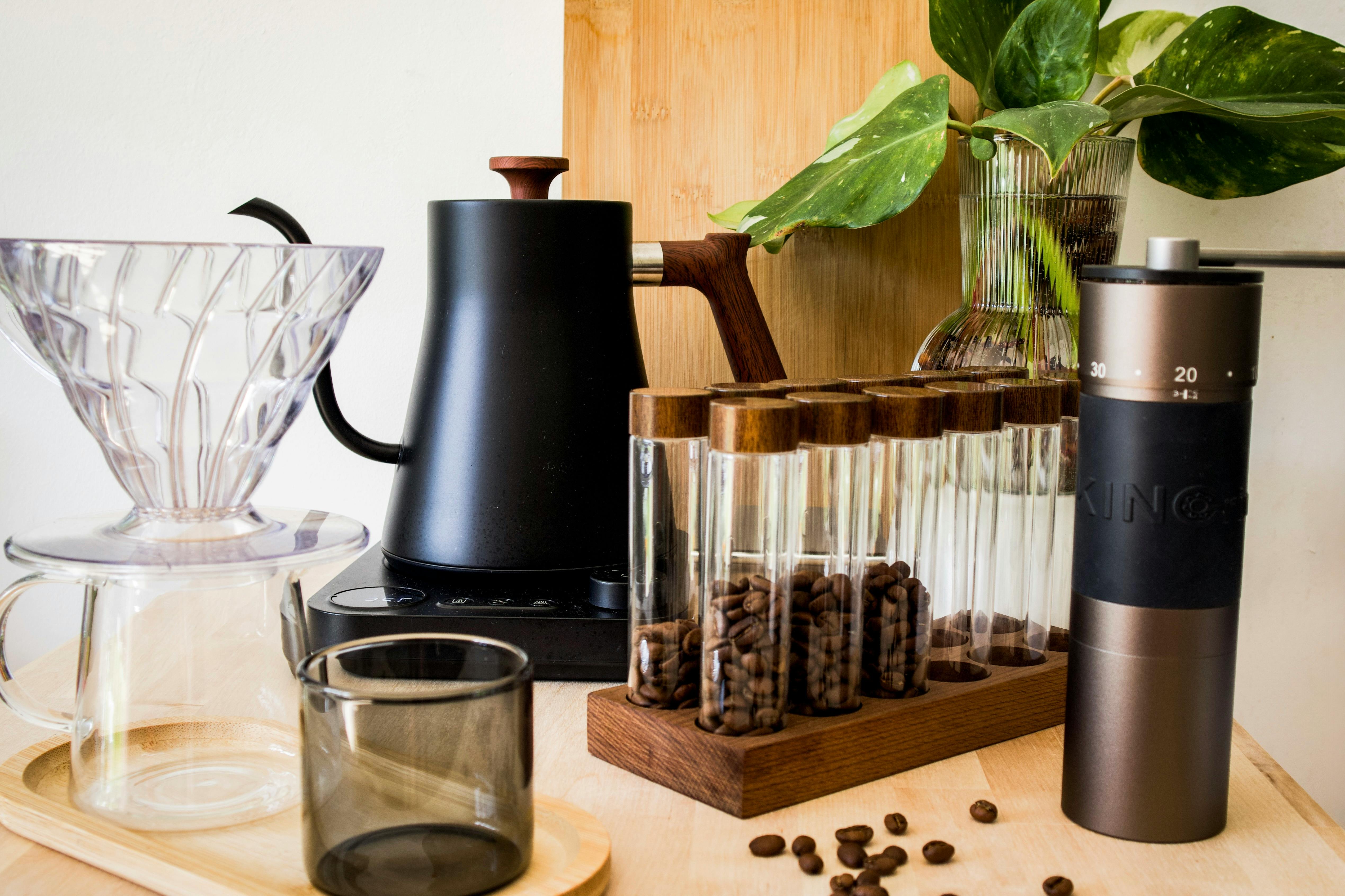 Burr Coffee Grinder On Kitchen Counter