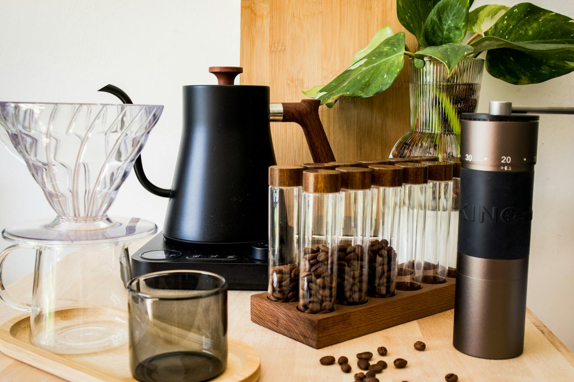 Burr Coffee Grinder On Kitchen Counter