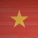 Red Shutter with Yellow Star Decoration