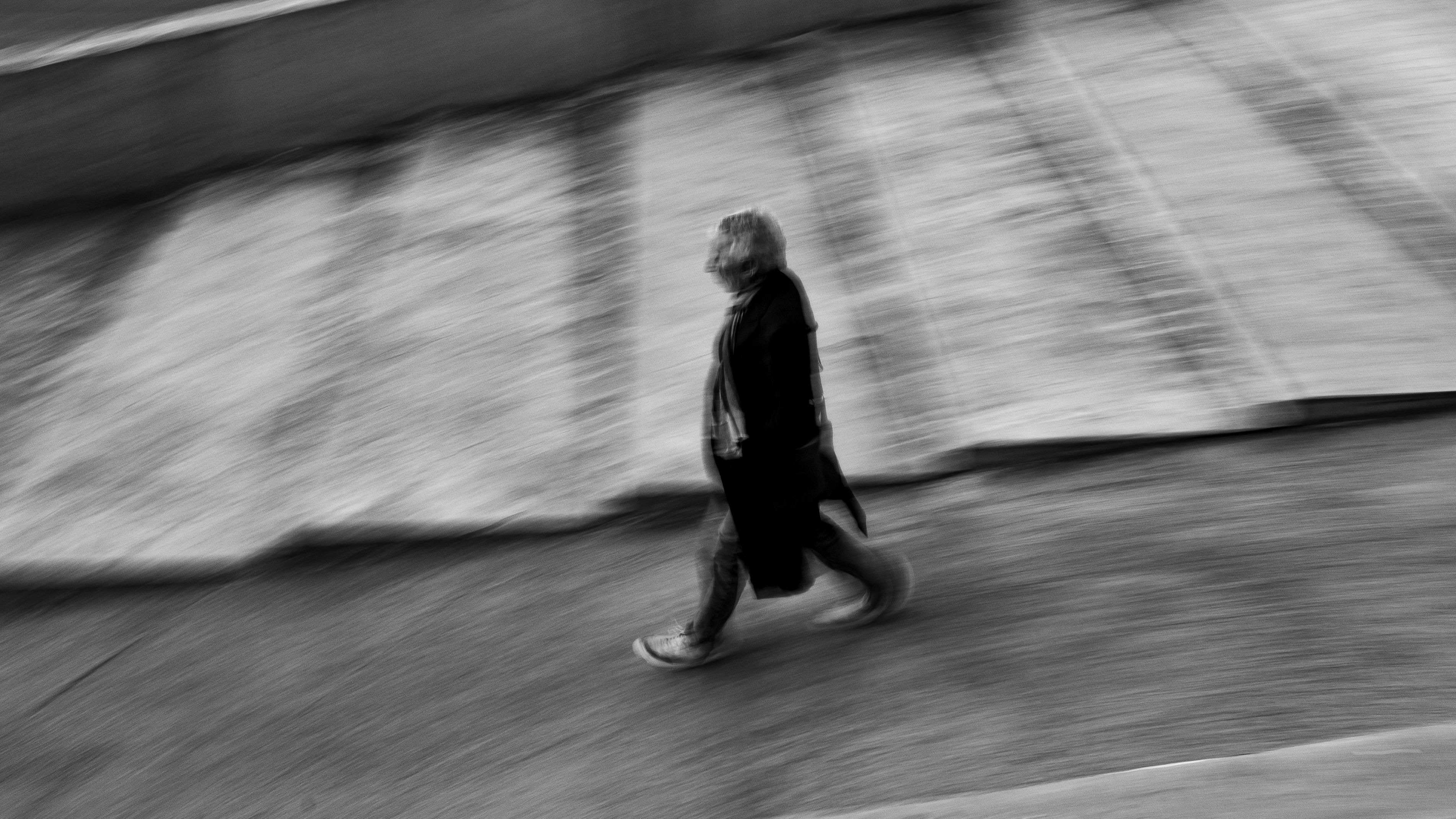 Motion Blur Urban Black and White Photograph · Free Stock Photo