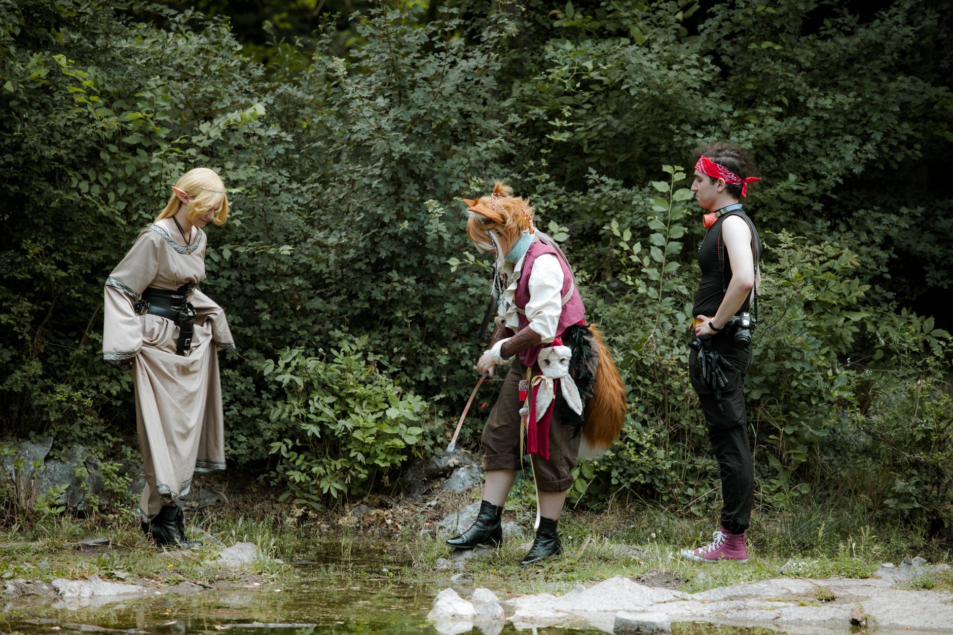 Fantasy characters in a scene