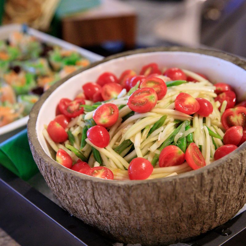 Papaya Blueberry Salad with Toasted Coconut