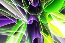 Green and violet light ribbons — artwork by Landiva Weber on Pexels