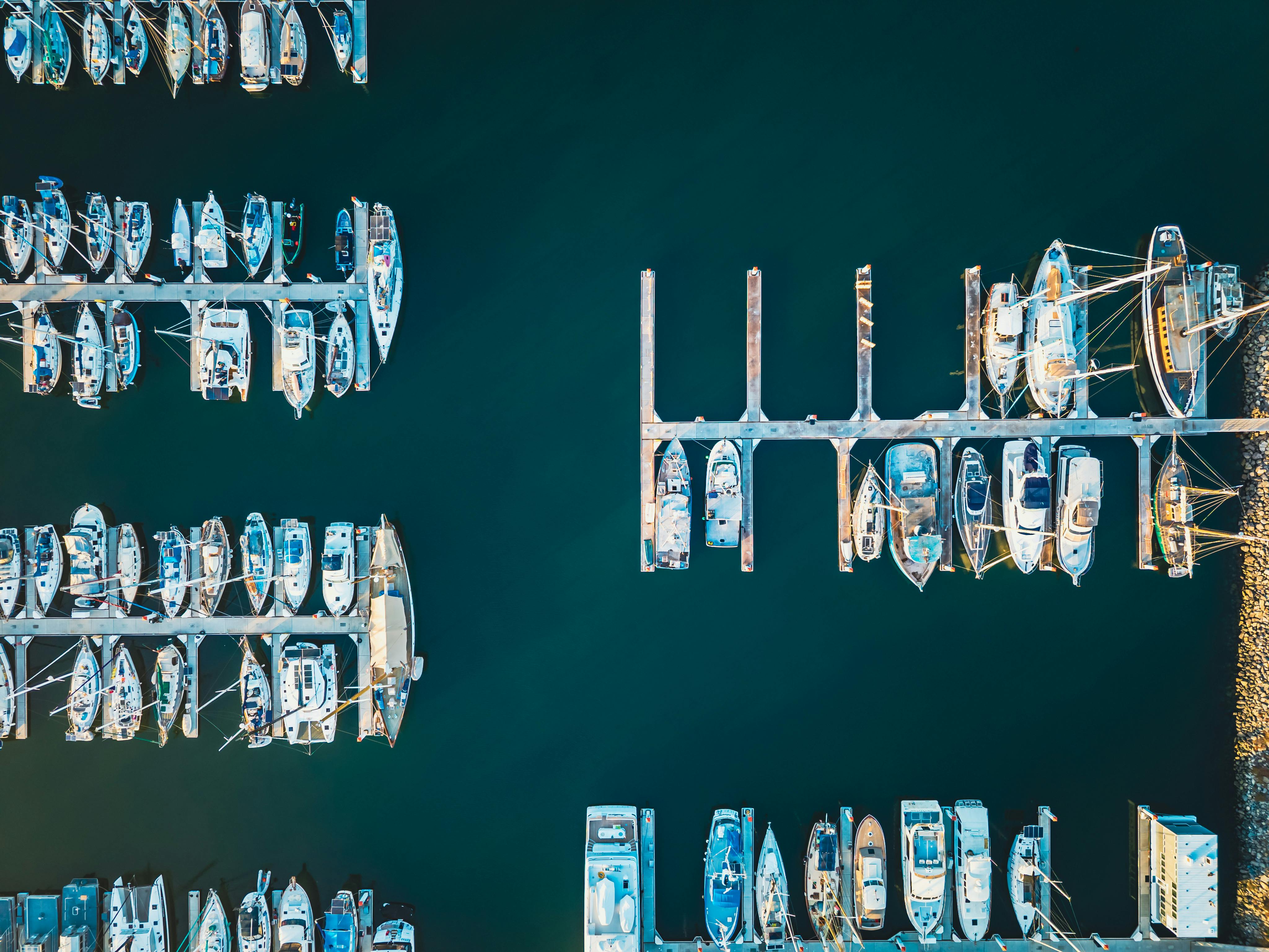 Diagram showing a cross-braced anchoring layout for a floating dock - what is the proper technique for anchoring