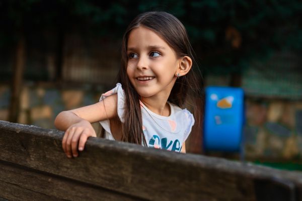 Girl playing at a table