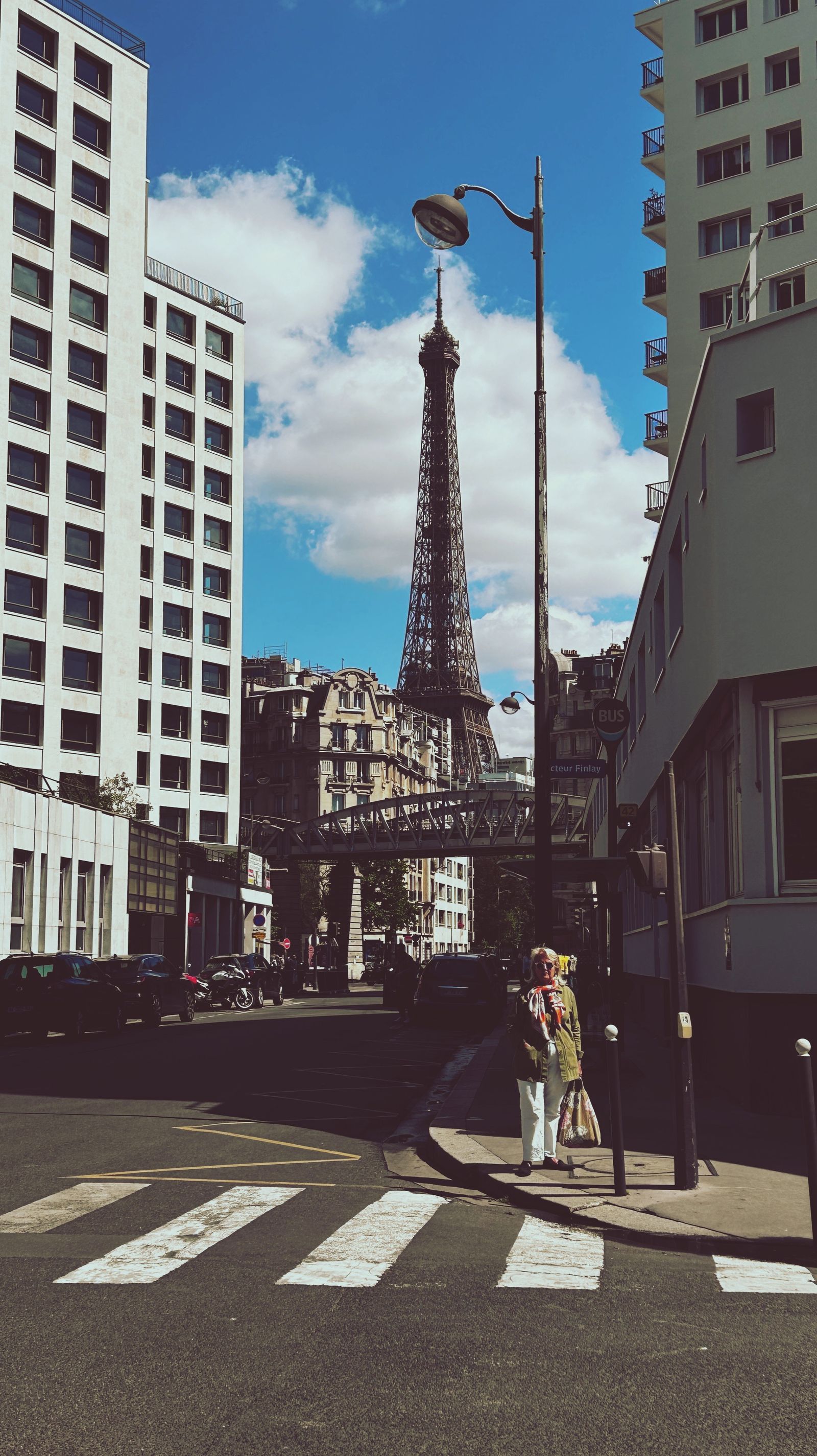 Paris rooftops and the Eiffel Tower in the distance