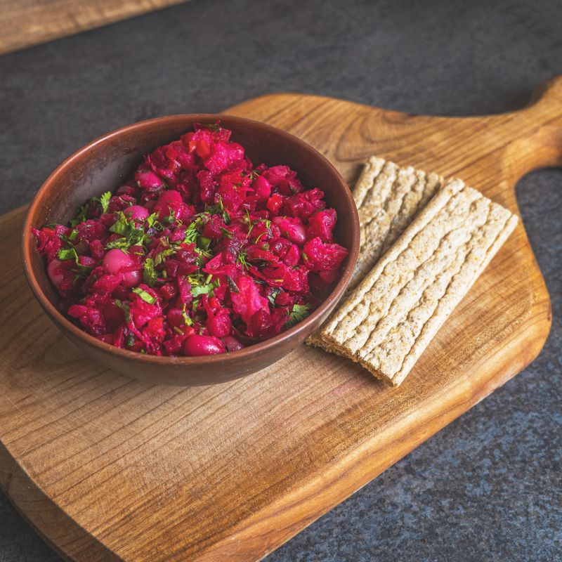 Roasted Beet Labneh Bowl with Crispy Dukkah