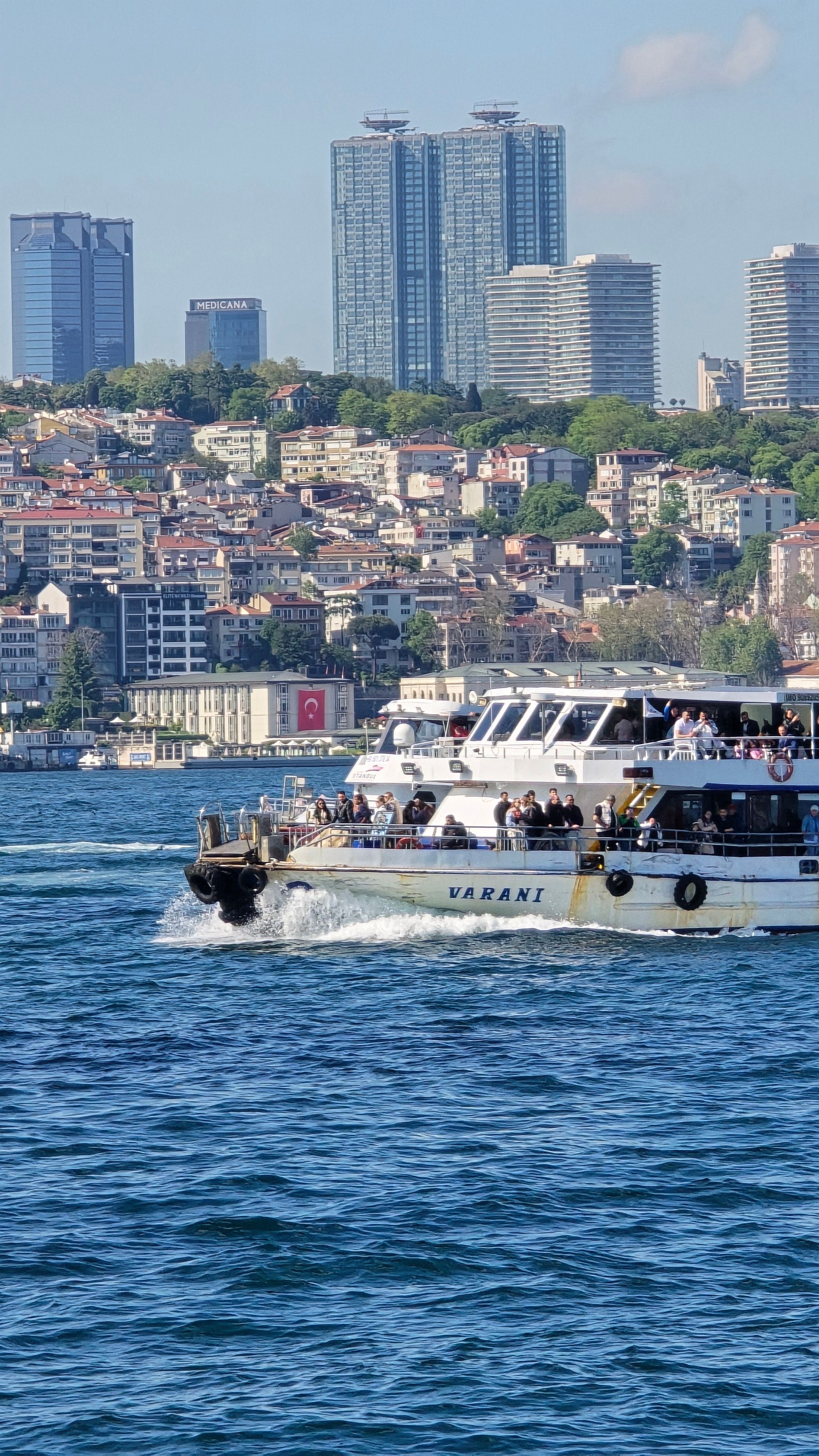 Ferry Crossing the Bosphorus in Istanbul Cityscape · Free Stock Photo
