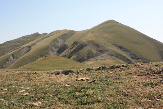Expansive view of rolling green hills under a clear blue sky, perfect for nature lovers.