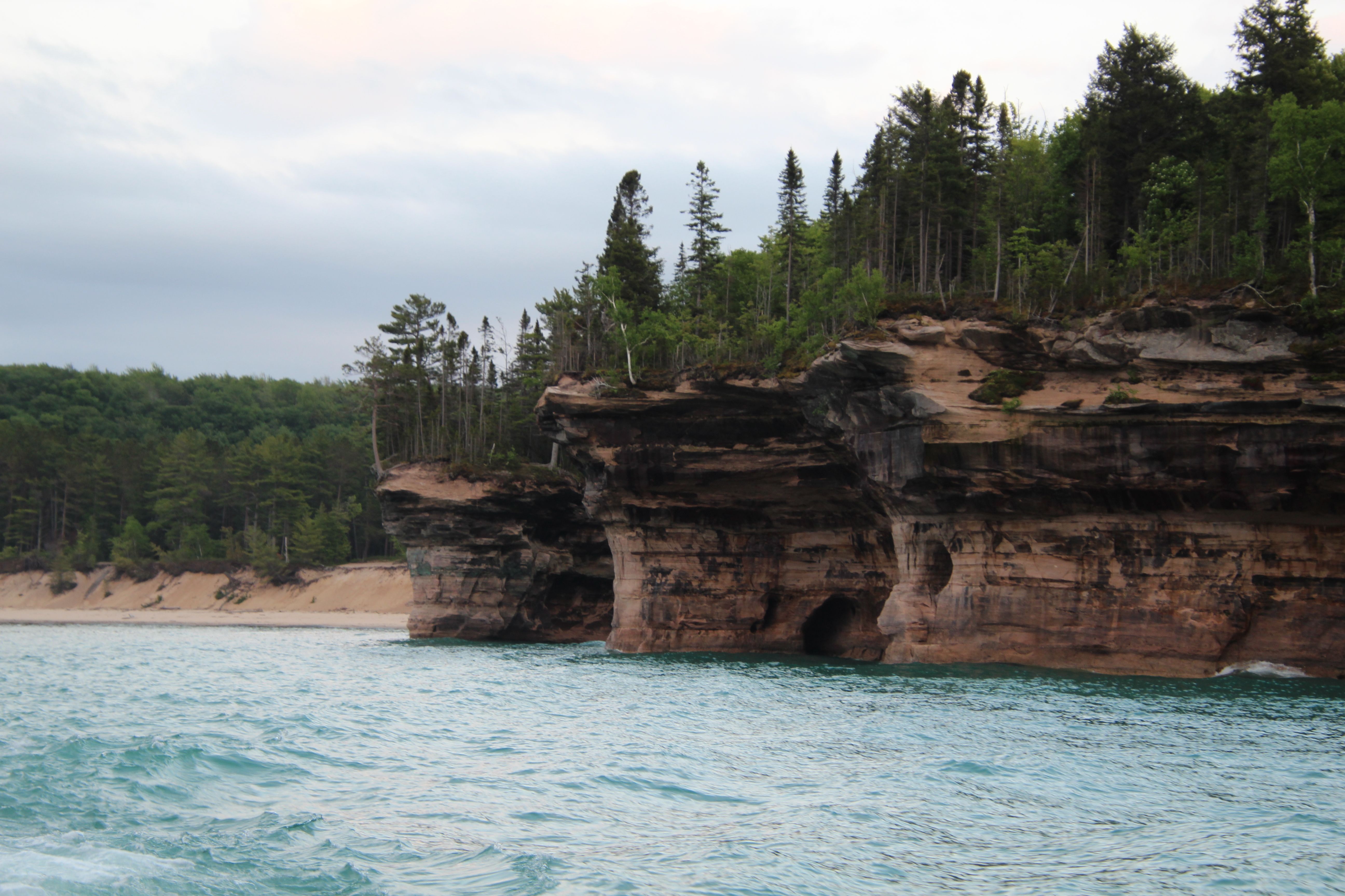 Rocky Shoreline of Pictured Rocks in Summer · Free Stock Photo