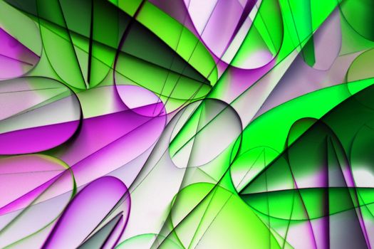Dynamic abstract image with vibrant green and purple gradients creating a fluid design.