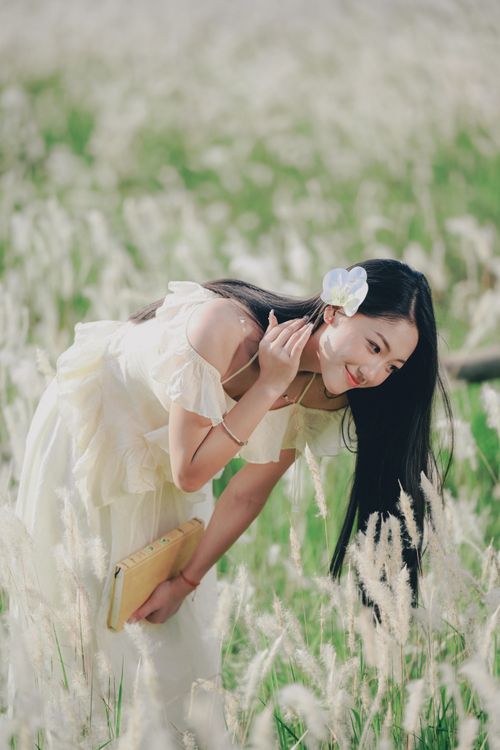 white dress with a touch of green Young Woman in Enjoying Nature · Free Stock Photo kid size costumes