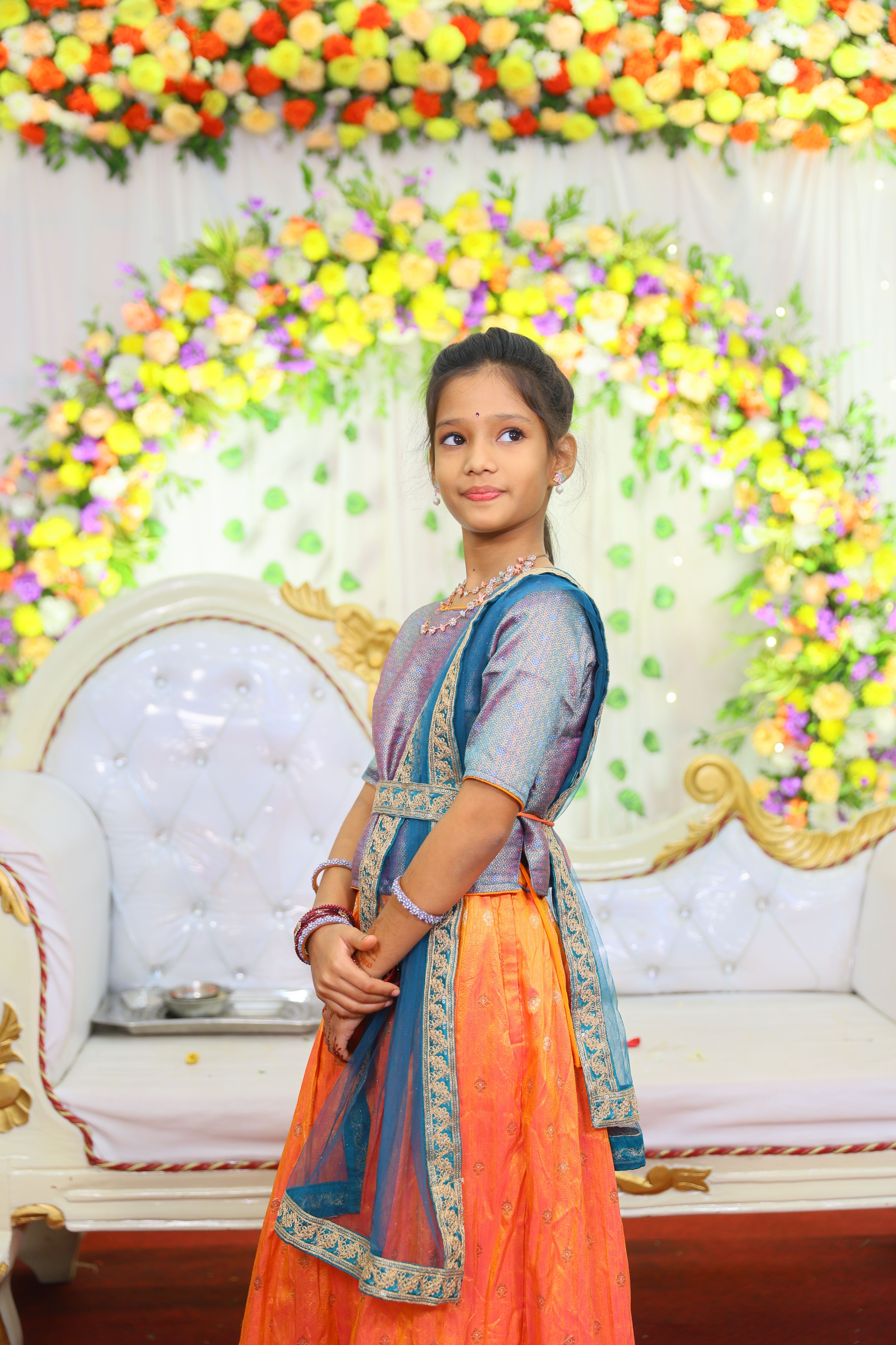 Half saree ceremony decor