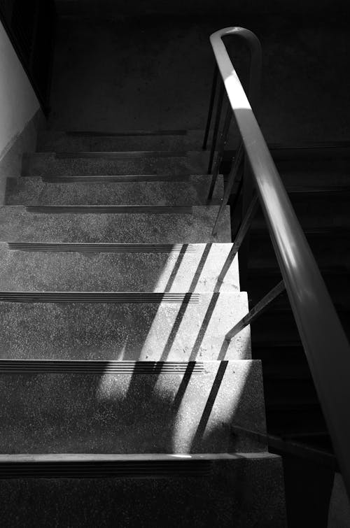 Staircase Grayscale Photography