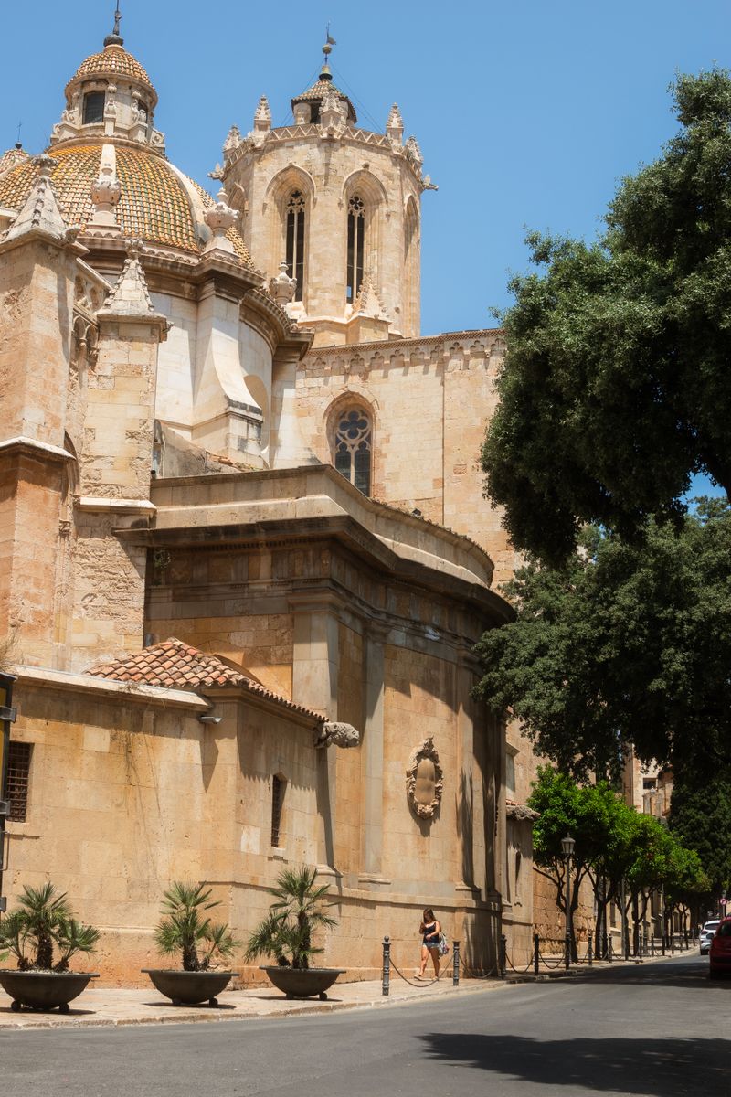 Historic street leading to a cathedral