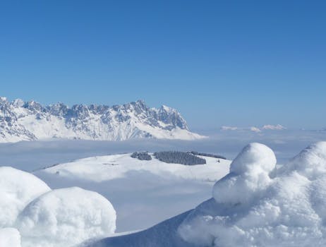 Snow Mountain Under Cloudy Sky · Free Stock Photo - 462 x 350 jpeg 14kB