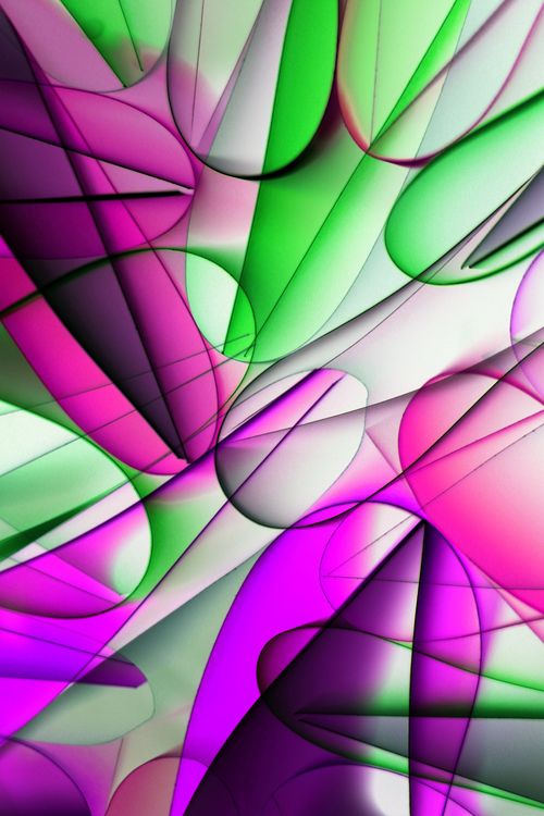 Free Colorful abstract artwork with dynamic pink and green shapes creating a vivid and modern design. Stock Photo