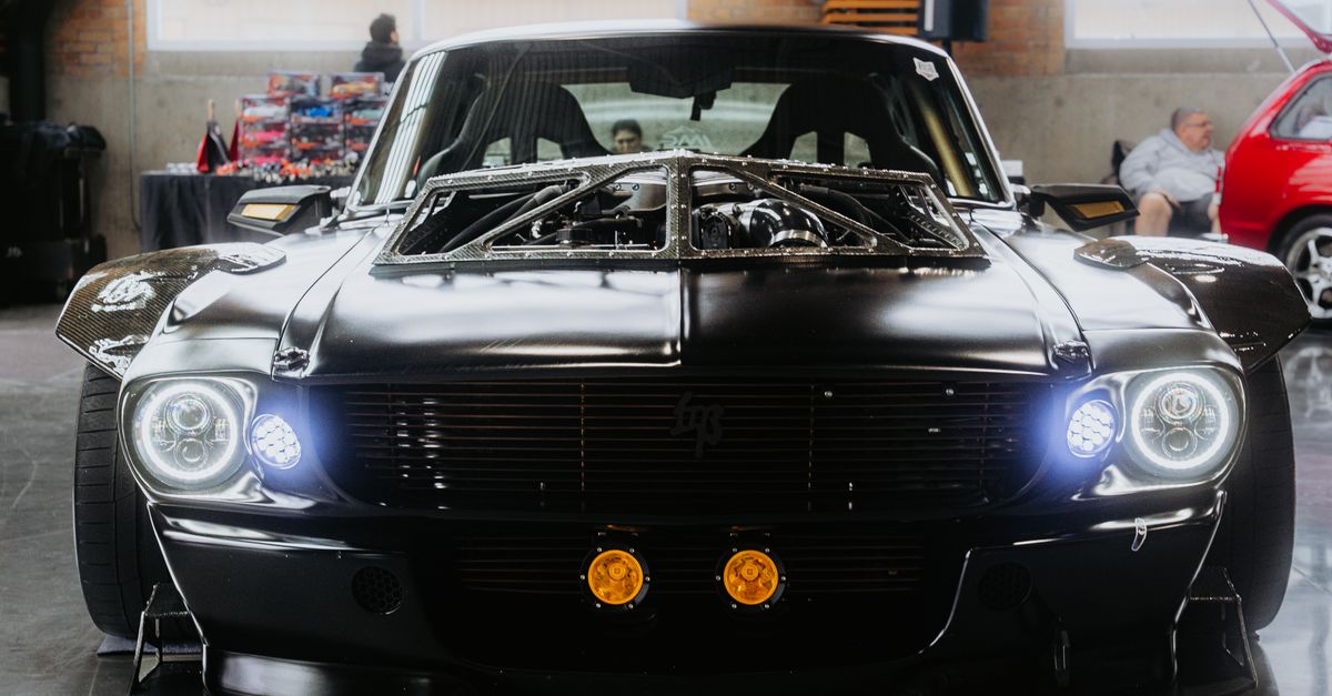 Muscle Car Performance Classic Car Showroom with Modified Muscle Car · Free Stock Photo