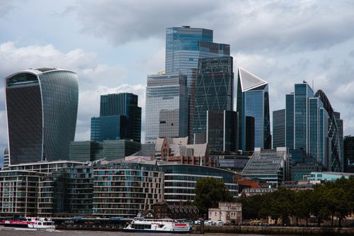 Free Stunning view of the modern London city skyline highlighting iconic skyscrapers and urban architecture. Stock Photo