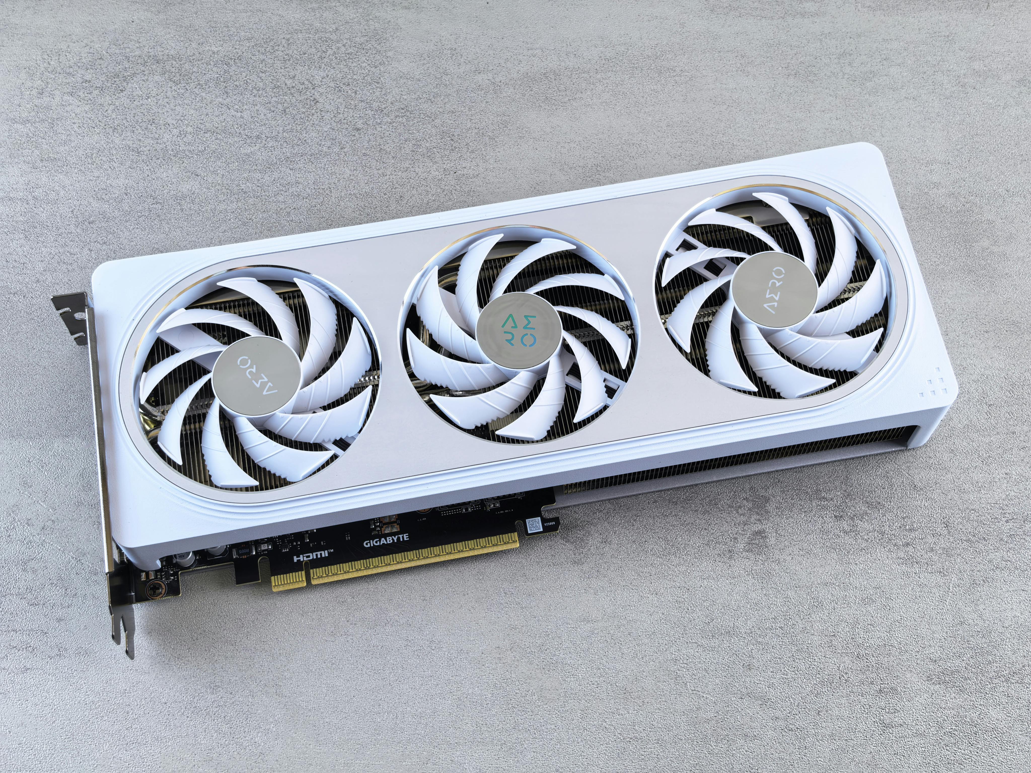 Elegant White Gaming Graphics Card with Triple Fans
