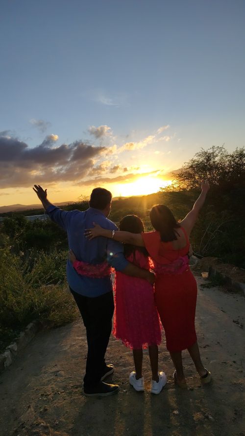 Free Família ao entardecer  Stock Photo