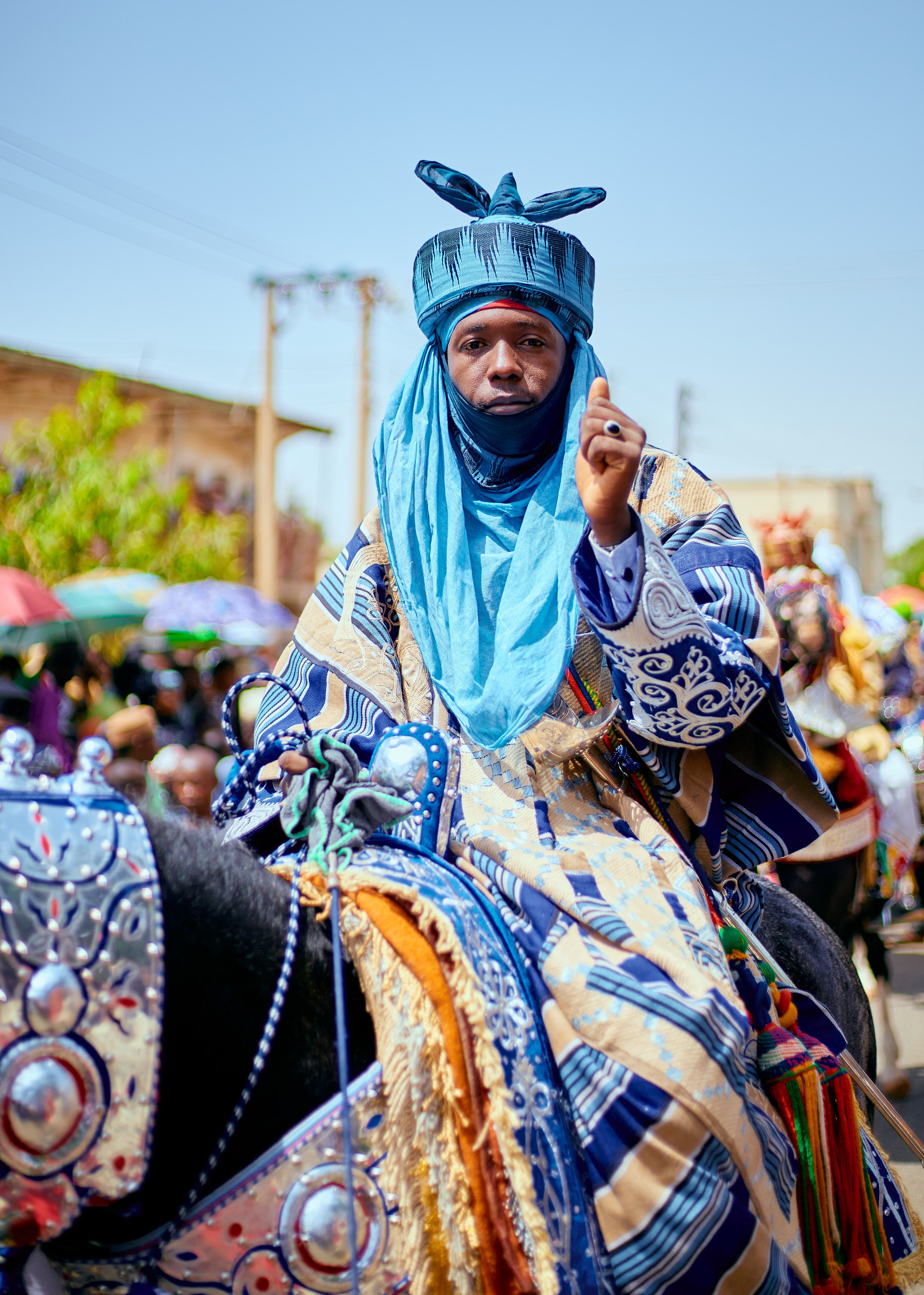 African Traditional Horse Rider in Festive Attire · Free Stock Photo