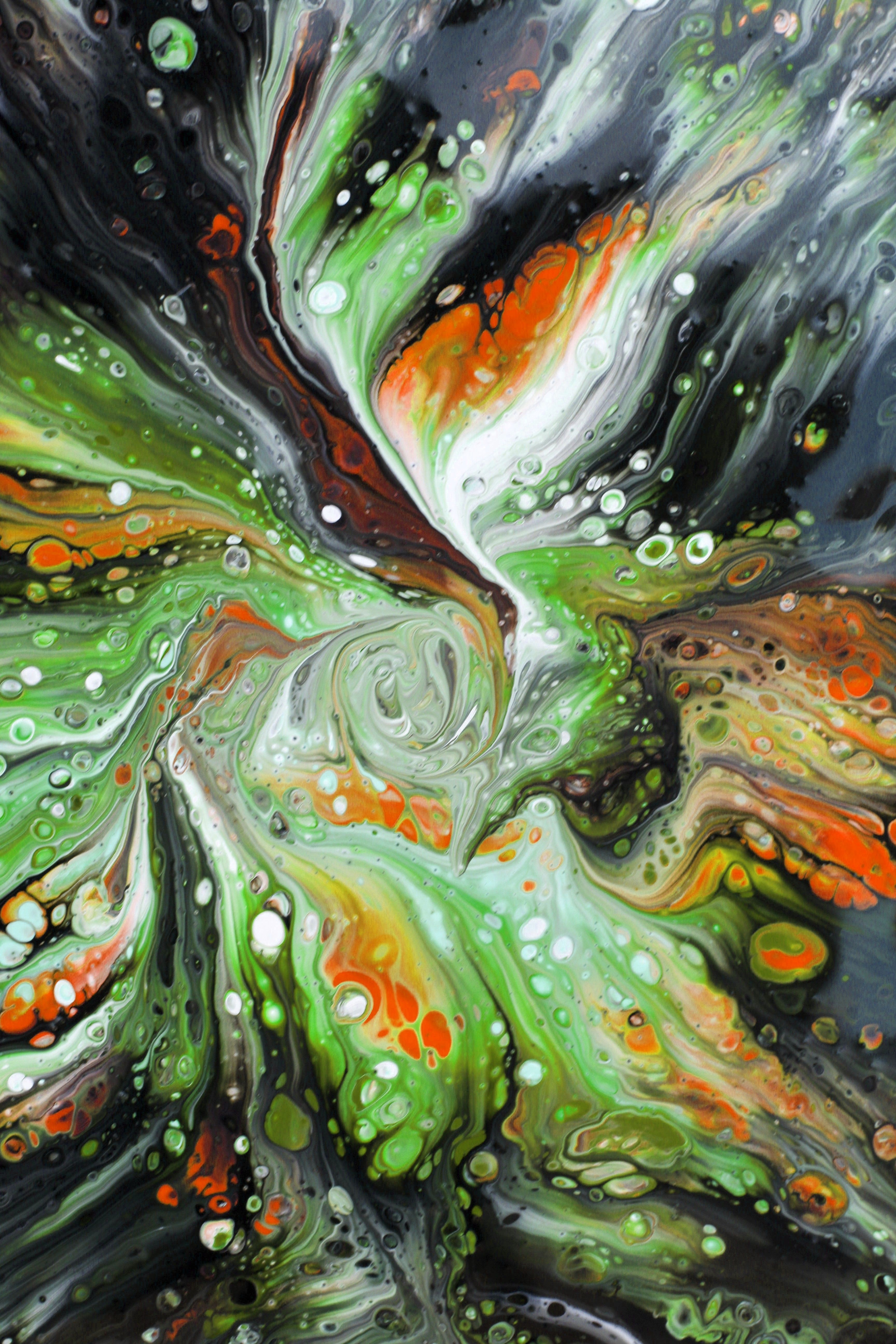 Vibrant Abstract Painting with Swirling Colors · Free Stock Photo