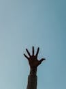 Person's Hand Raised In The Air