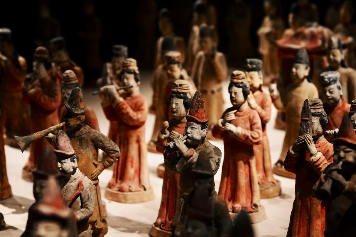 古代中国の陶製人形のイメージ
