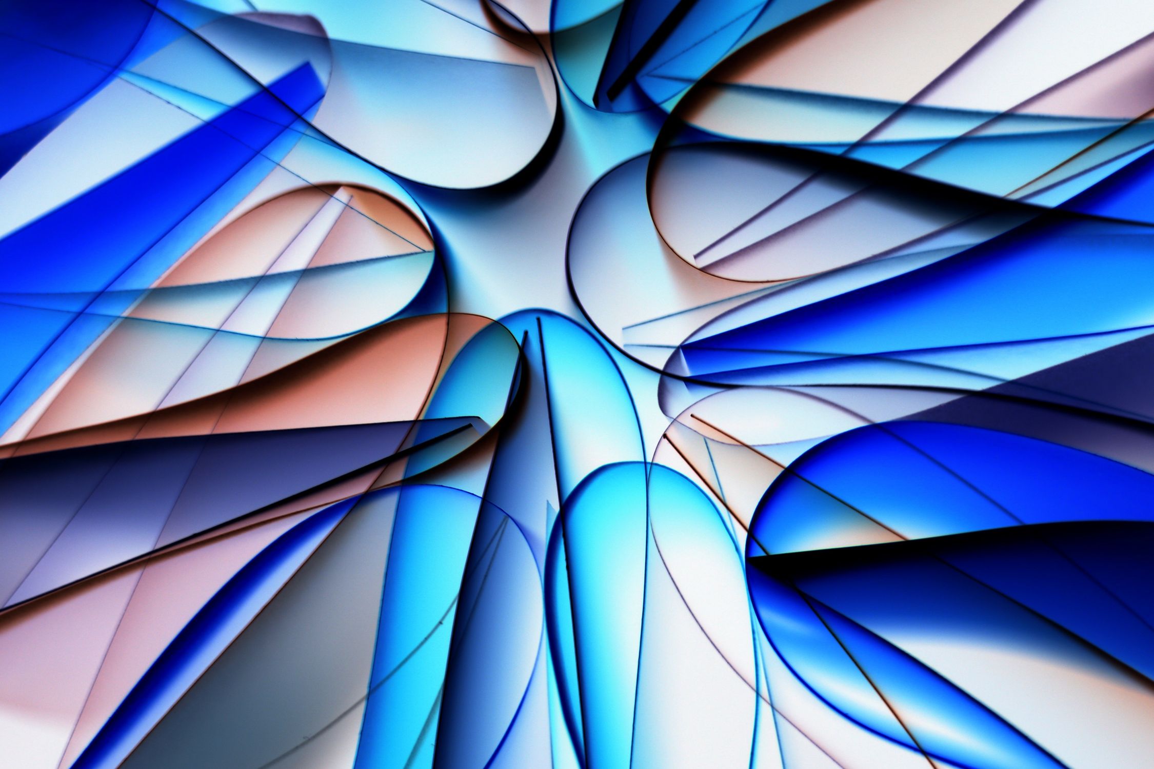 Abstract Blue Geometric Art Design Display · Free Stock Photo