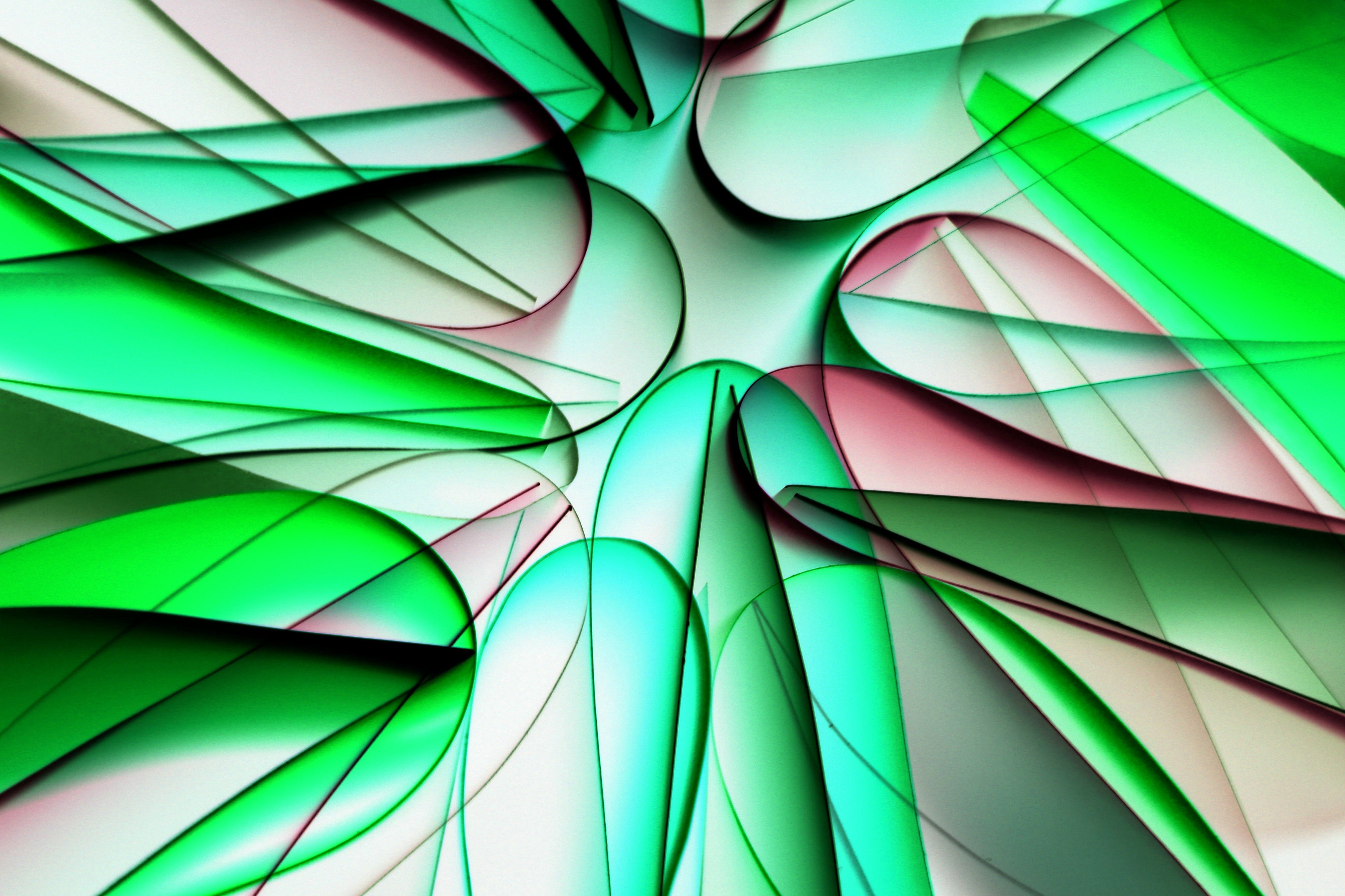 Colorful Abstract Design in Vibrant Green and Pink · Free Stock Photo