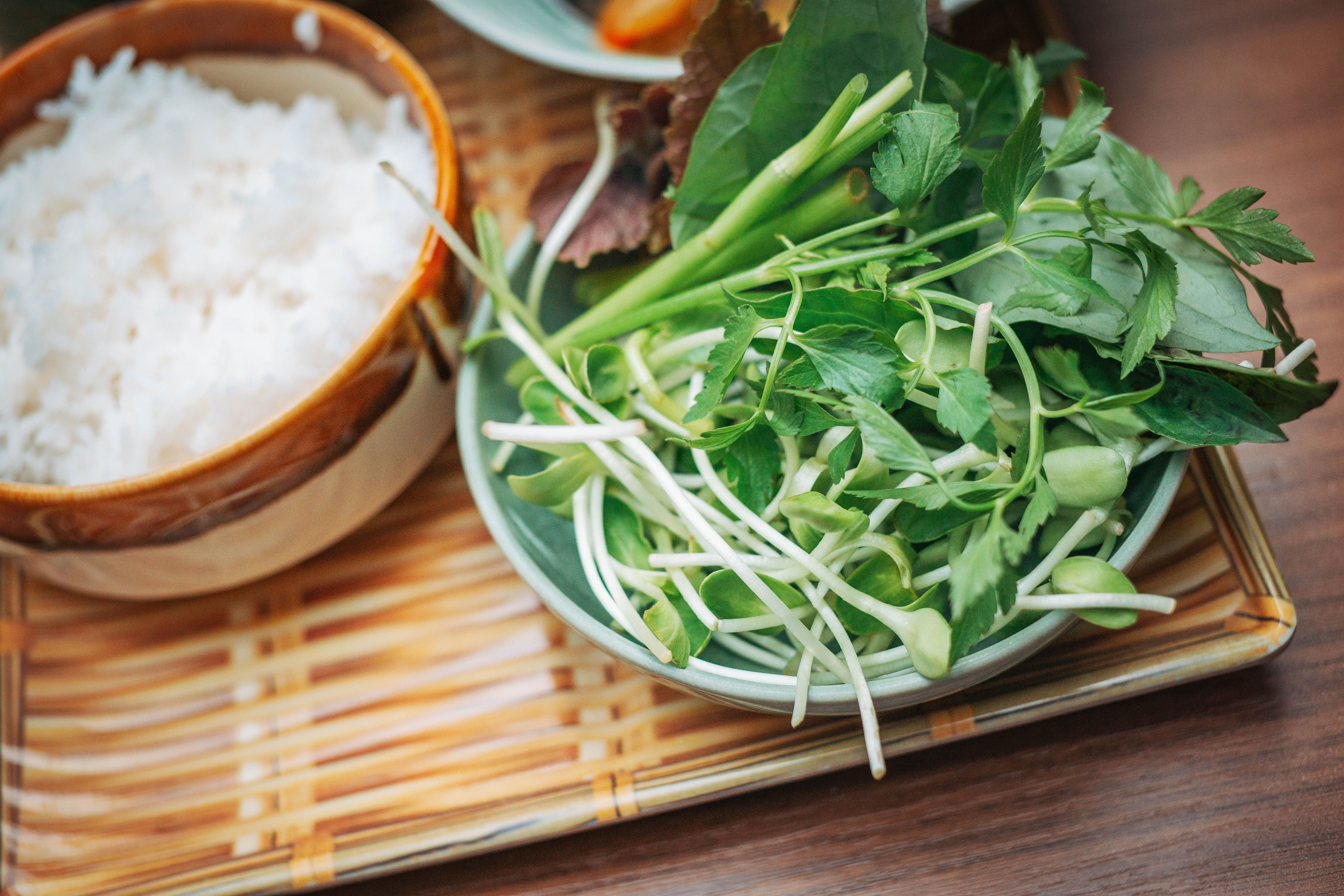 Garlic-Butter Thai Basil with Crispy Potatoes