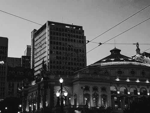 คลังภาพถ่ายฟรี ของ ขาวดำ, ตัวเมือง, ตึก