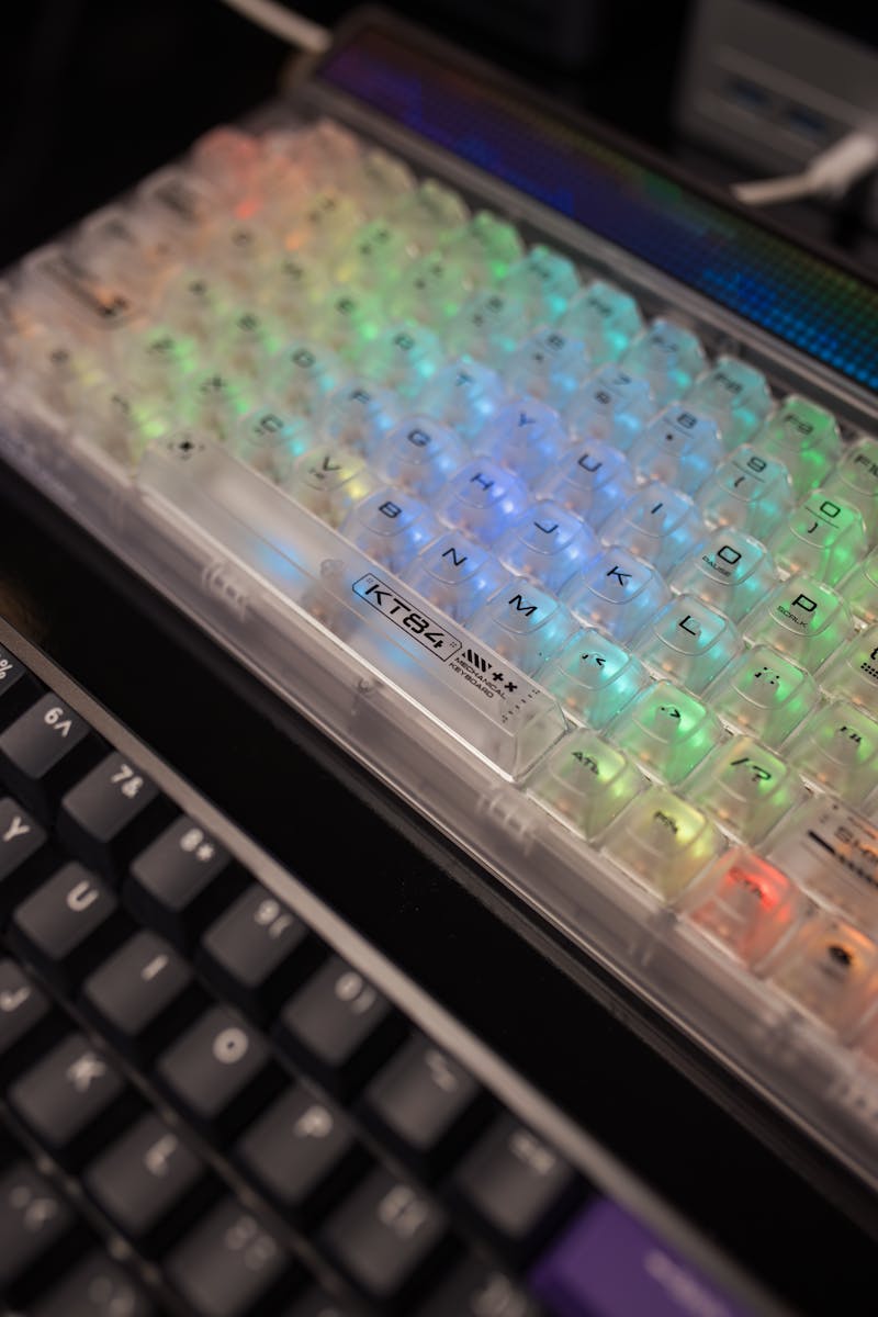 Mechanical keyboard close-up